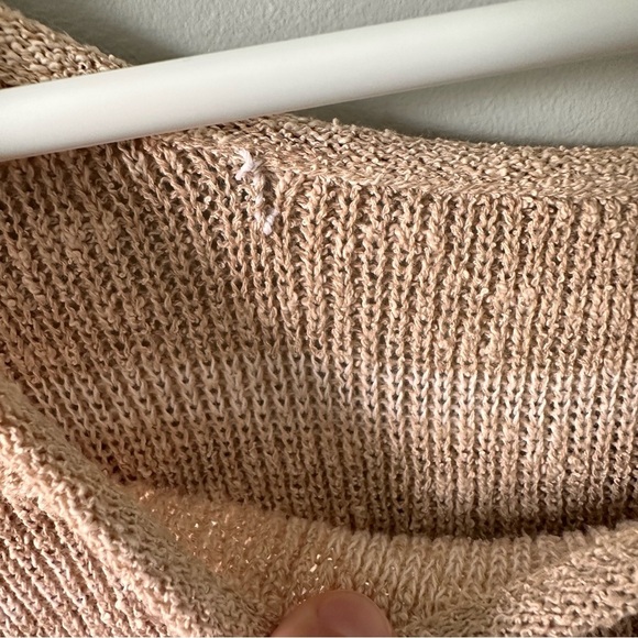 Free People Shipping News Oversized Tunic Sweater Women L Beige Tan Cozy Beachy - Picture 10 of 15